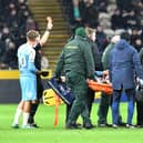 Sunderland player Elliot Embleton is stretchered off following his read card against Hull City.