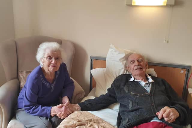 Peter and Doreen Foster reuniting at Donwell House Care Home