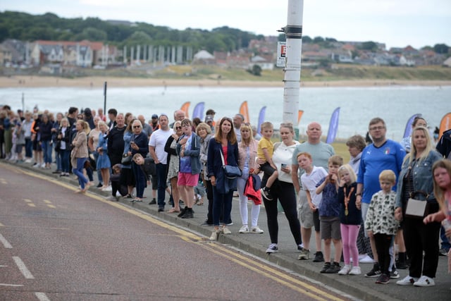 Crowds gathered to watch the relay in Sunderland.