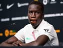 Australia's Garang Kuol attends a press conference at the World Cup in Qatar.