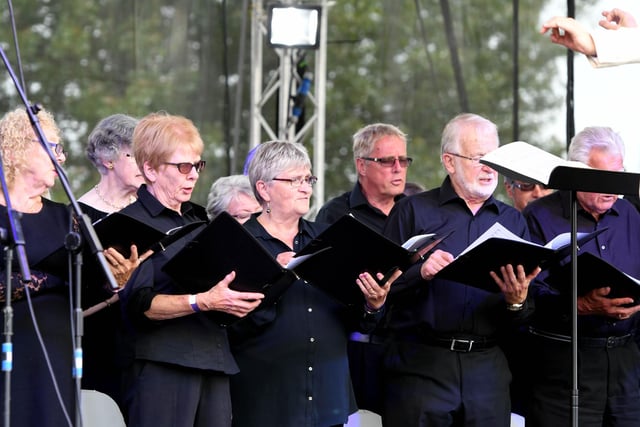 Bishopwearemouth Choral Society singing on the Town Moor Stage on the Thursday of the Tall Ships visit.