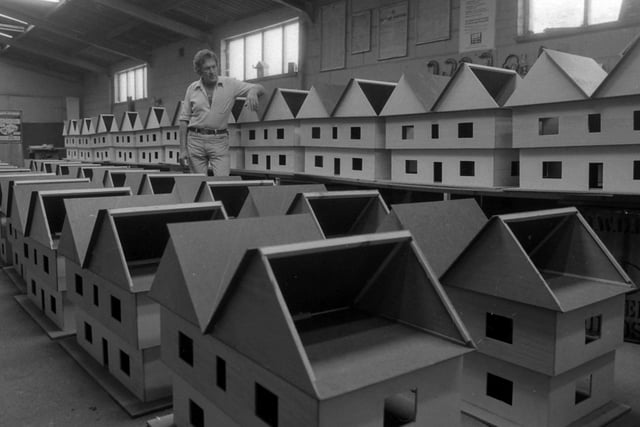 Penshaw garage proprietor Harry Lawson went into "the property business" with a new production line in dolls' houses. Here he is on the doll's house production line at his factory at Penshaw in 1981.