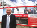 Sir Bob Murray at the Foundation of Light's Beacon of Light building prior to its 2018 opening.