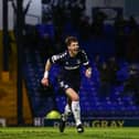 Greg Halford of Southend United celebrates his team's third goal during the Sky Bet League Two match between Southend United and Grimsby Town at Roots Hall.