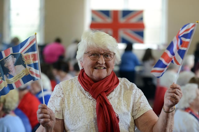 Union flags at the ready at St Gabriel's church hall.