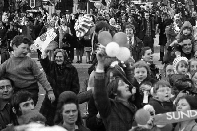Parents and grandparents held children aloft on their shoulders for a better view of the parade outside The Prospect.