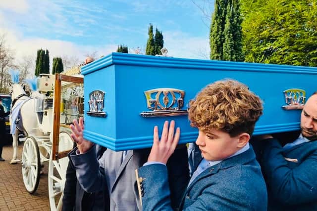 Jayden, 13 carried his brother's coffin following his tragic death.