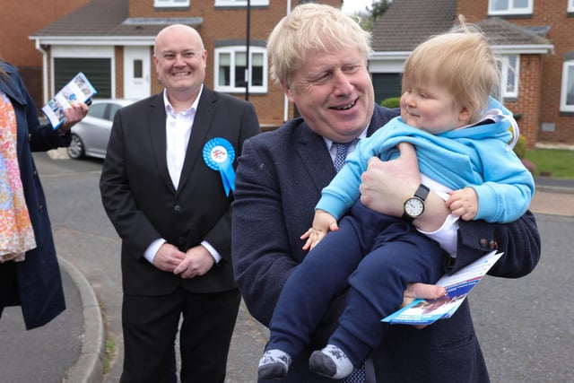 Boris Johnson holding a baby from what will be a new generation of voters

Picture by Andrew Parsons CCHQ / Parsons Media