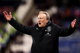 HUDDERSFIELD, ENGLAND - MARCH 07: Neil Warnock, Manager of Huddersfield Town, reacts during the Sky Bet Championship between Huddersfield Town and Bristol City at John Smith's Stadium on March 07, 2023 in Huddersfield, England. (Photo by Naomi Baker/Getty Images)