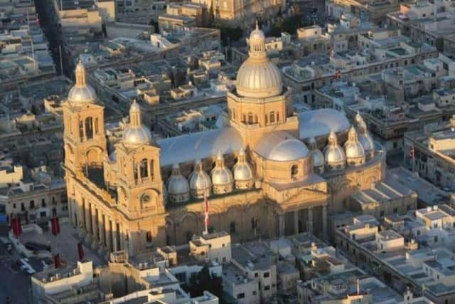 The impressive Basilica of Christ the King church in Paola, Malta.