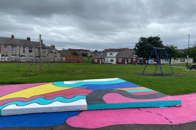 Diamond Hall pocket park underwent a jazzy makeover in lockdown thanks to local artist Kathryn Robertson.  She said: “I’ve really enjoyed the park commission, it’s not my usual style but I loved working with the colours and people using the park have said it’s made a difference. I think bright, colourful artwork can improve an environment and also improve people’s sense of wellbeing – it cheers you up!"
