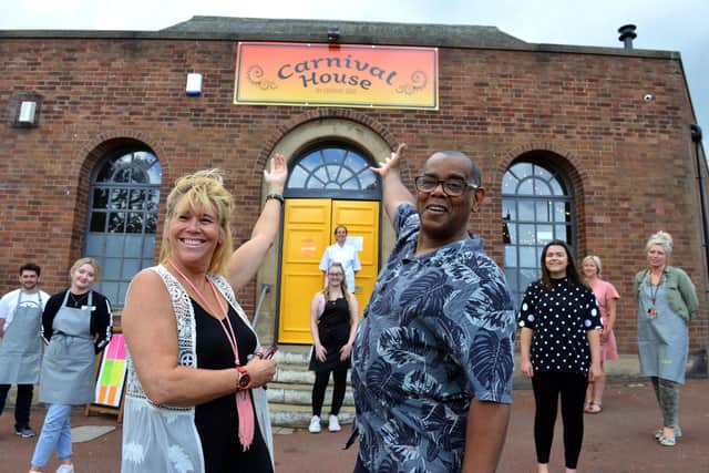 Husband and wife team Garner and Sandy Harris officially opened Carnival House in August.