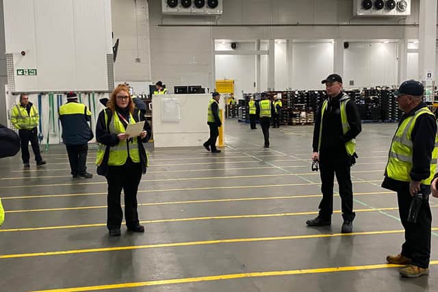 Megan Wallace is a department manager at Asda's chilled distribution centre in Washington, where she keeps everyone safe and socially distanced.