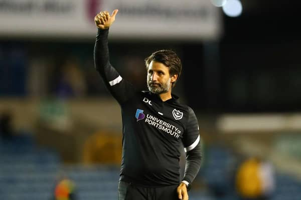 Danny Cowley, manager of Portsmouth.  (Photo by Jacques Feeney/Getty Images)