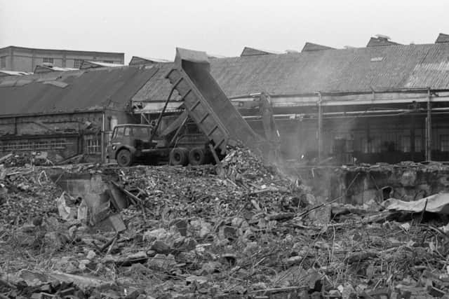 The demolition of Bridon Fibres in November 1982.