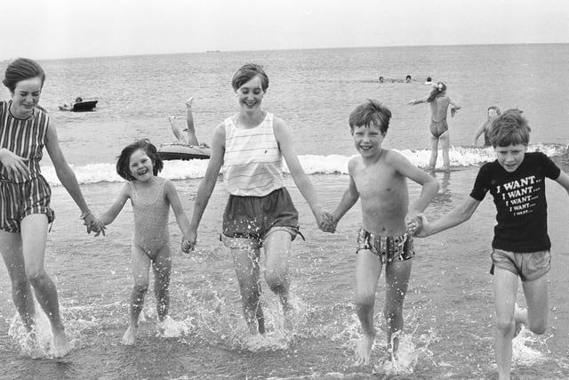 A splashing time at Roker beach in 1982.