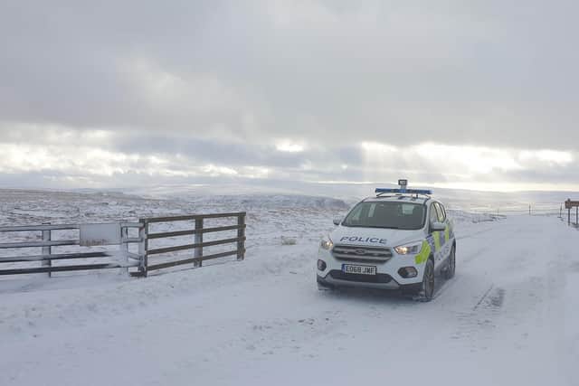 Durham Constabulary was called out the snow-covered moors above Waskerley to reports of a gathering and found families had met up for a barbecue.