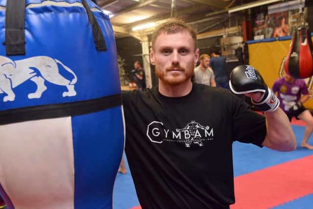 TFT MMA Martial Arts and Fitness fighter Jimmy Bamborough in training for the Rise & Conquer event at Rainton Arena. 