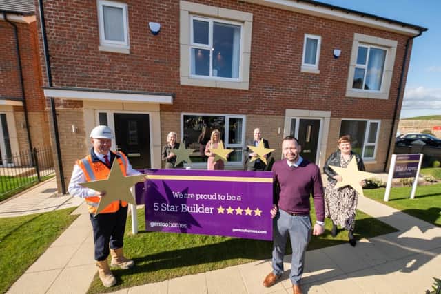 Celebrating five-star status Gentoo workers, from left: L: Neill Findlay, Marie Lodge, Katherine Atkinson, Paul Reed, Anthony Douglas and Leanne Thompson.