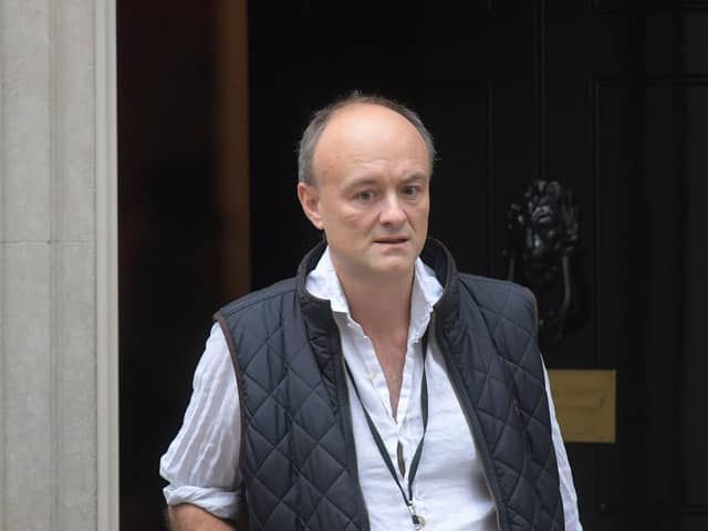 Senior aide Dominic Cummings leaves Downing Street following a cabinet meeting with Prime Minister Boris Johnson in September.