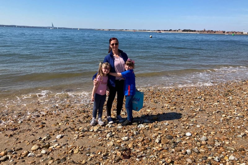 Jackie Kuczmyjiw, 41, was enjoying the seaside in Southsea on April 17 with her nieces Amy and Evelyn Byrne, aged seven and six. Picture by Steve Deeks