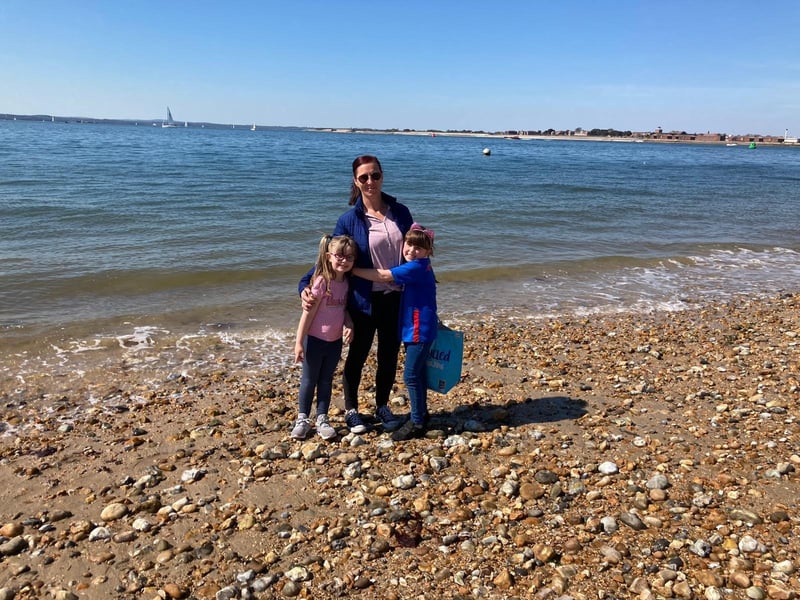 Jackie Kuczmyjiw, 41, was enjoying the seaside in Southsea on April 17 with her nieces Amy and Evelyn Byrne, aged seven and six. Picture by Steve Deeks
