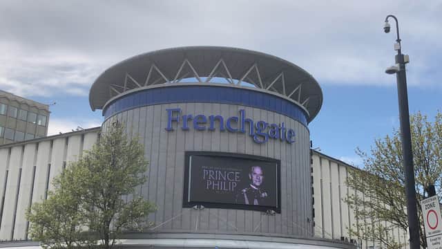 The Frenchgate Shopping Centre had this displayed for Prince Phillip.