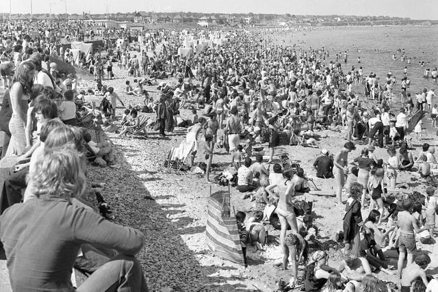 Enjoying the beach at Seaburn during the summer of 1976.