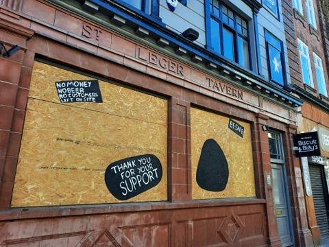 Not all pubs are back just yet - Biscuit Billy's in Silver Street is still boarded up.