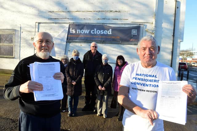 Concerned Fulwell residents Tony Wild and Martin Dent (right) start a local petition over the empty former Sainsbury's in Fulwell.
