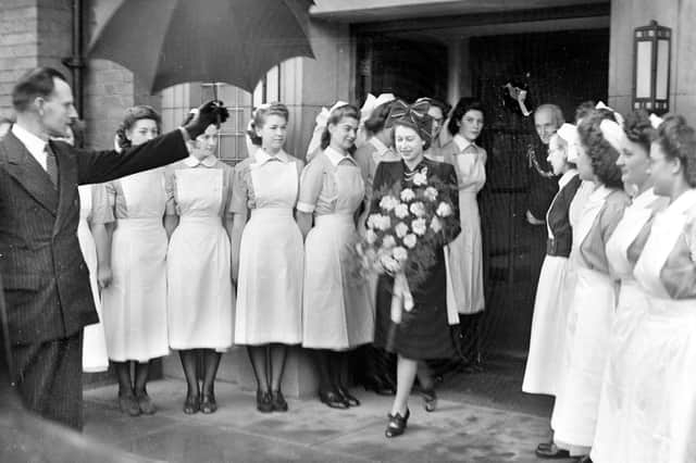 Princess Elizabeth officially opens the Sunderland Eye Infirmary in April 1946.