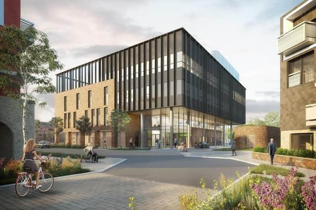The proposed new eye hospital at Riverside Sunderland on the former Vaux Brewery site.