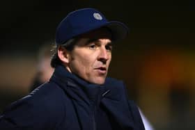Joey Barton, manager of Bristol Rovers, looks on following the Sky Bet League One match between Bristol Rovers and Accrington Stanley at Memorial Stadium.