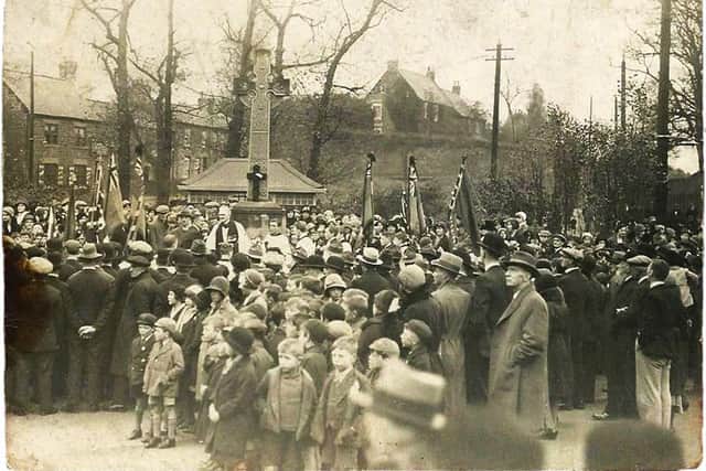 Canon Cyril Lomax, leading a memorial service in Washington, about a century ago. Image from raggyspelk.co.uk.