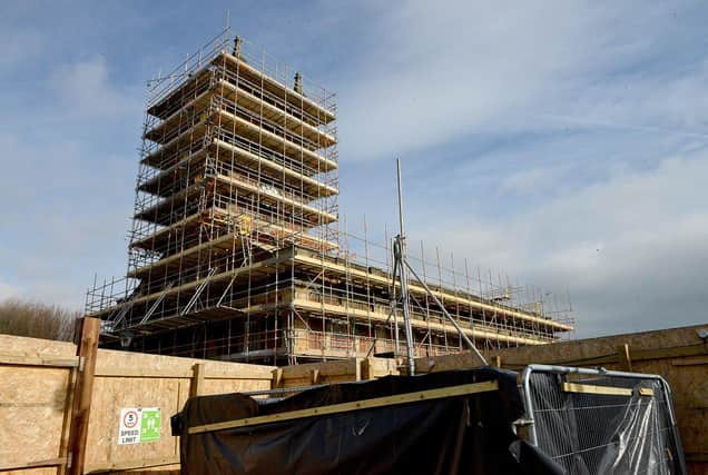 Holy Trinity Church covered in scaffold. Picture by FRANK REID