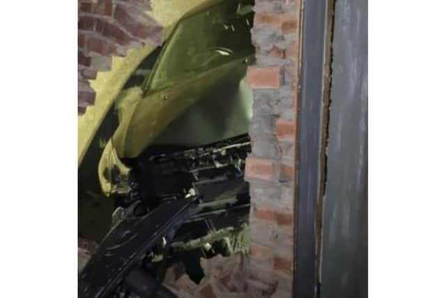 It is reported that the vehicle also crashed into two parked cars.
