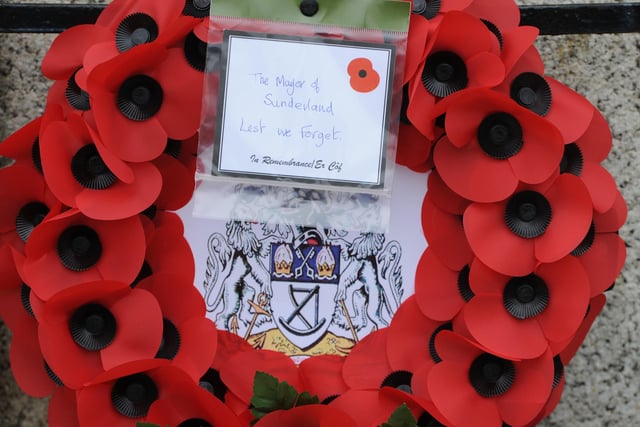 A wreath was placed at Sunderland's Cenotaph during the service on Sunday.
