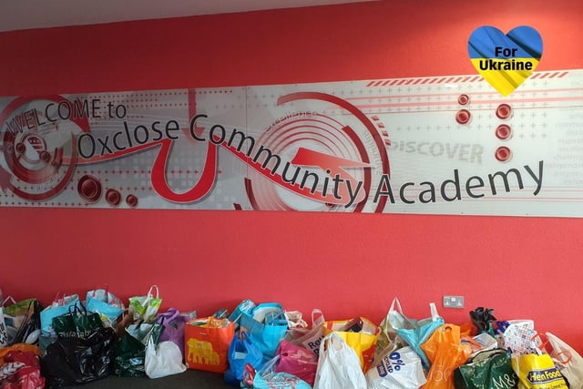 6 Generous Donations
Some of the hundreds of items donated by pupils at Oxclose Community Academy to support families fleeing war-torn Ukraine.