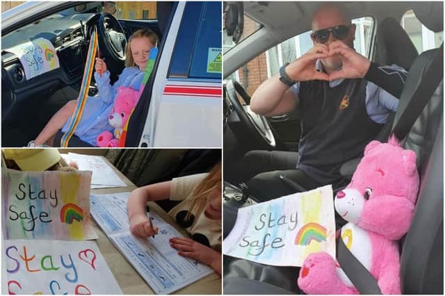 Tabitha Howe, seven, has been decorating dad David's taxi