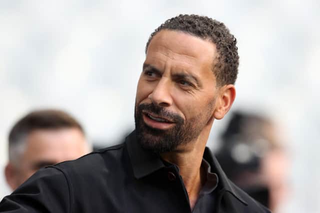 PARIS, FRANCE - MAY 27: Rio Ferdinand of BT Sport looks on prior to the Liverpool FC Training Session at Stade de France on May 27, 2022 in Paris, France. Liverpool will face Real Madrid in the UEFA Champions League final on May 28, 2022. (Photo by Julian Finney/Getty Images)