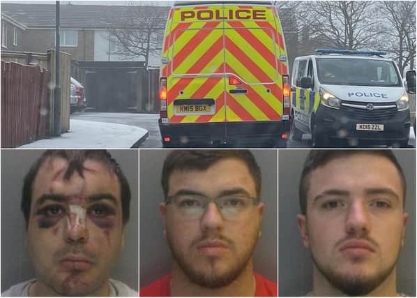 Brothers, from left to right, Sean Riley, Jason Smith and Ethan Smith, have had their sentences increased following a violent attack in Wheatley Hill.