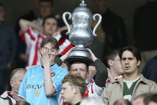 Sunderland fans are disappointed to be relegated after the Premiership match between Birmingham City and Sunderland at St. Andrews, Birmingham on April 12 2003.