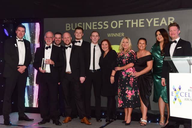 The team from Hays Travel are presented with their Business of the Year award