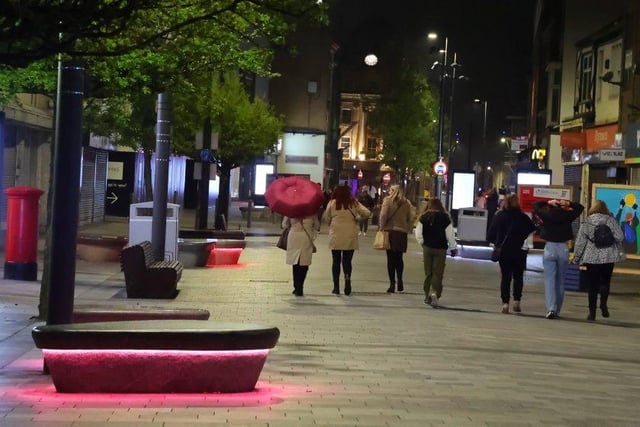 Dated: 07/05/2023
Keel Square in Sunderland is illuminated red, white and blue last night (SAT) in celebration of the Coronation of King Charles III