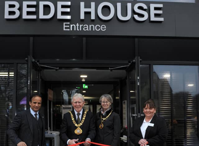 The Mayor of Sunderland Cllr Harry Trueman and Mayoress Cllr Dorothy Trueman officially open Prestwick Care Group's new Bede House Care Home, Ryhope, Sunderland.