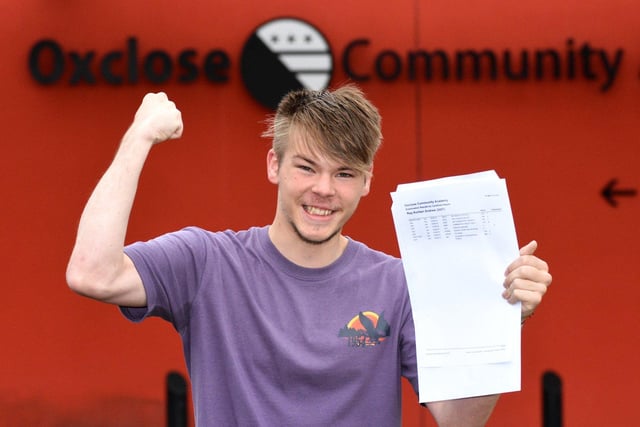 Oxclose Community Academy pupil Korben Ray, 16,  did better than he expected in his GCSE exam results.