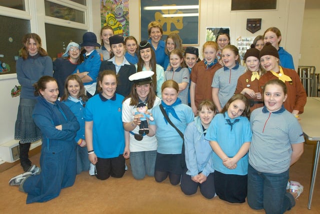 Back to 2005 for this photo, which shows St Nicholas' Guides wearing uniforms from 75 years of the movement.