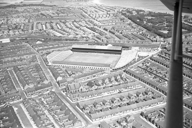 An aerial view of Roker Park.