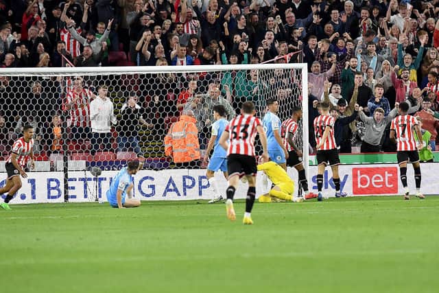 Sheffield United score their second at Bramall Lane on Wednesday night