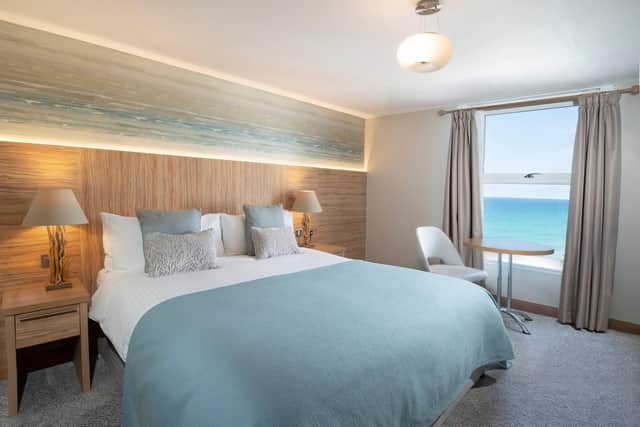 A double room with seaview at Fistral Beach Hotel & Spa. Photo by Matthew Hawkey